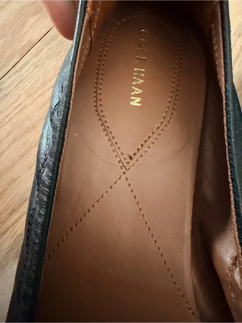 Cole Haan Elsie Bow Ballet Flats - Black Leather - Pristine Condition